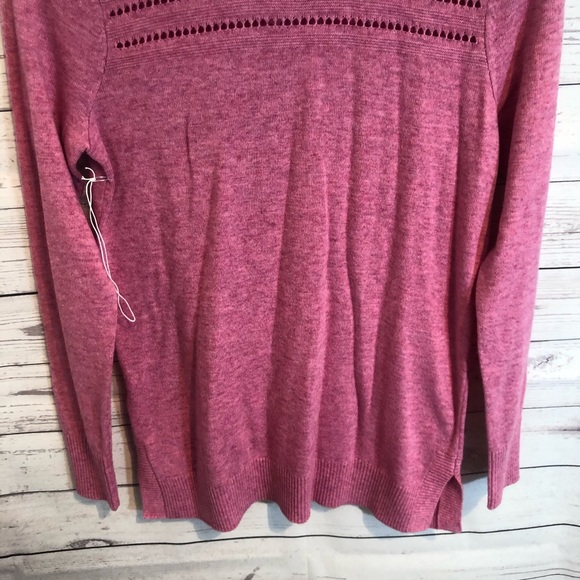 NWT Loft Stitched Yoke Pink Sweater tunic - Picture 4 of 6